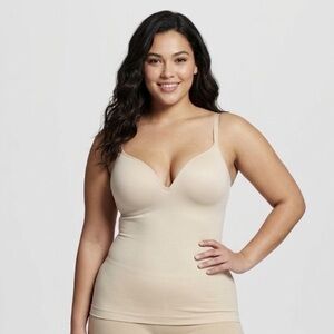 Maidenform Tan Seamless Shaping Camisole Built-In Support Shapewear EUC 2X